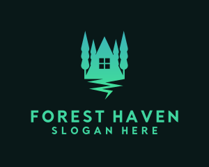 Forest House Cabin  logo design