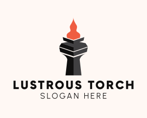 Monas Monument Torch logo design