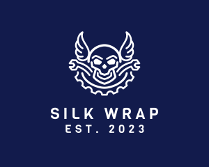 Skull Mechanic Wing logo design