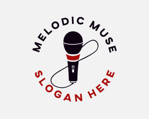 Singing Red Microphone Logo