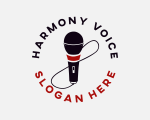 Singing Red Microphone logo design