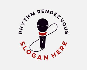 Singing Red Microphone logo design