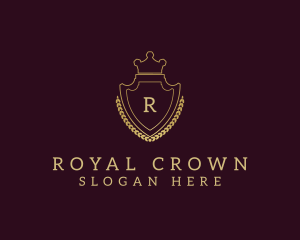 Royal Crown Shield Wreath  logo design