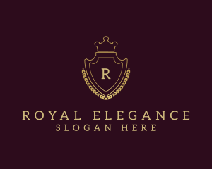 Royal Crown Shield Wreath  logo design