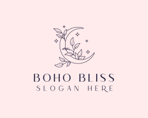 Boho Holistic Moon logo design