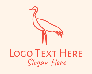 Orange Seagull Outline Logo