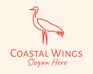 Orange Seagull Outline logo