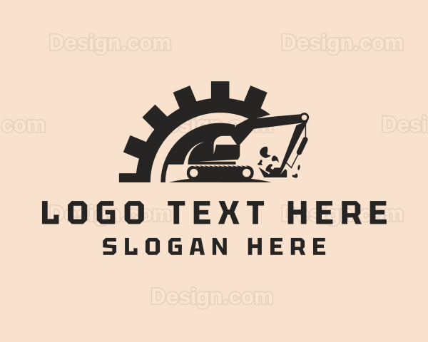 Cog Construction Excavator Logo