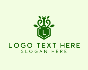 Leaf Vine Hexagon  logo