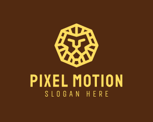 Geometric Lion Animal logo design