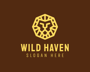 Geometric Lion Animal logo design