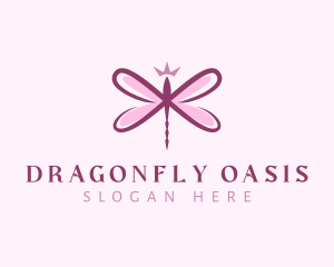 Feminine Beauty Dragonfly logo design