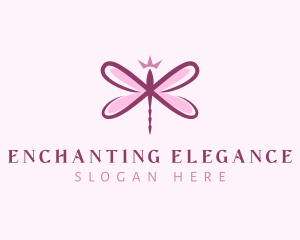 Feminine Beauty Dragonfly logo design