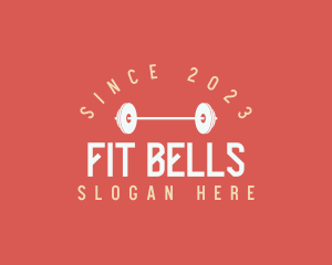 Weightlifting Barbell Fitness logo design