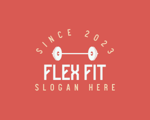 Weightlifting Barbell Fitness logo design