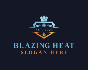 Fire Ice Heating Cooling logo design