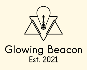 Geometric Light Bulb logo design