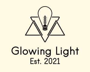 Geometric Light Bulb logo design