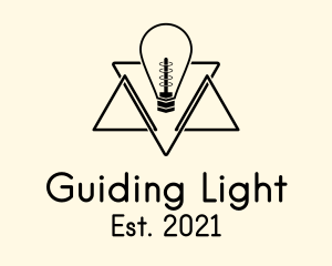 Geometric Light Bulb logo design