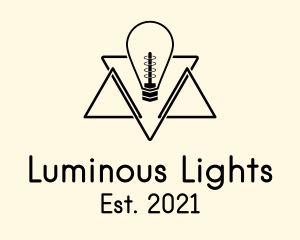 Geometric Light Bulb logo design