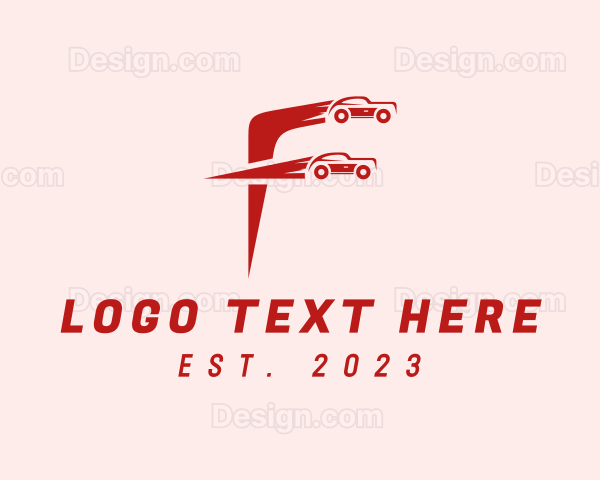 Car Driving Letter F Logo