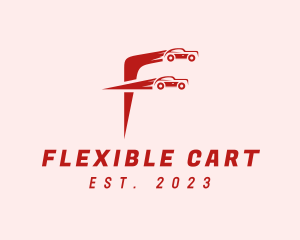 Car Driving Letter F logo design