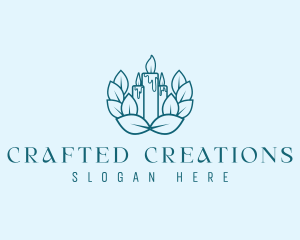 Wreath Candle Decor logo design