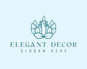 Wreath Candle Decor logo design