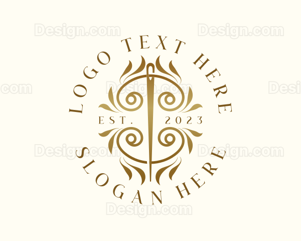 Luxury Sewing Needle Logo