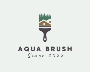 Forest House Paintbrush logo design