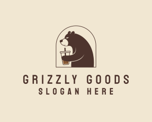 Boba Grizzly Bear logo design