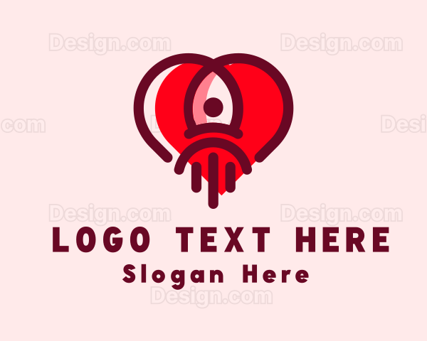 Space Rocket Heart Logo