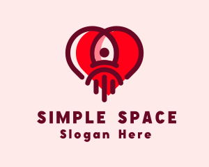 Space Rocket Heart logo design