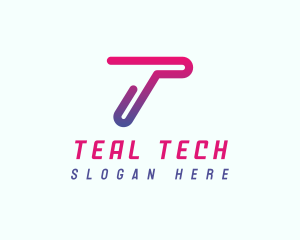 Modern Tech Network Letter T logo design