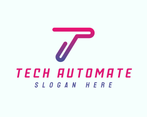 Modern Tech Network Letter T logo design