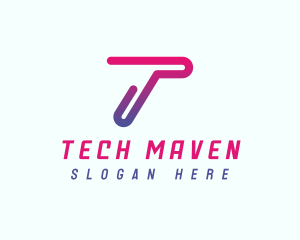 Modern Tech Network Letter T logo design