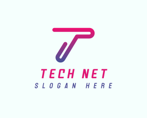 Modern Tech Network Letter T logo design