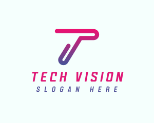 Modern Tech Network Letter T logo design