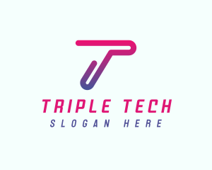 Modern Tech Network Letter T logo design