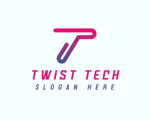 Modern Tech Network Letter T logo design