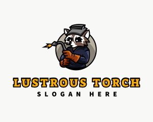 Raccoon Welding Torch logo design