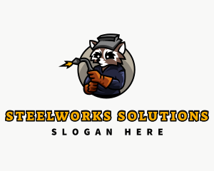 Raccoon Welding Torch logo design