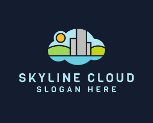 Frog Cloud Cityscape logo design