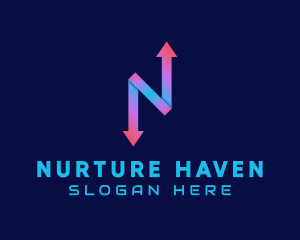 Sales Arrow Letter N logo design