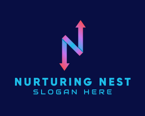 Sales Arrow Letter N logo design