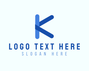 Rounded Blue Letter K logo