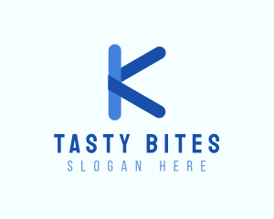 Rounded Blue Letter K logo