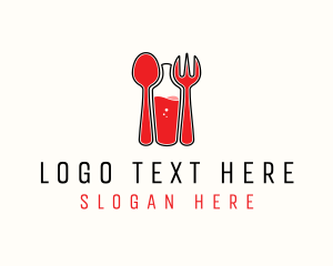 Red Spoon Bottle Fork logo