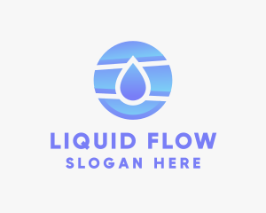 Circle Water Droplet logo design