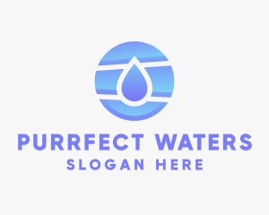 Circle Water Droplet logo design